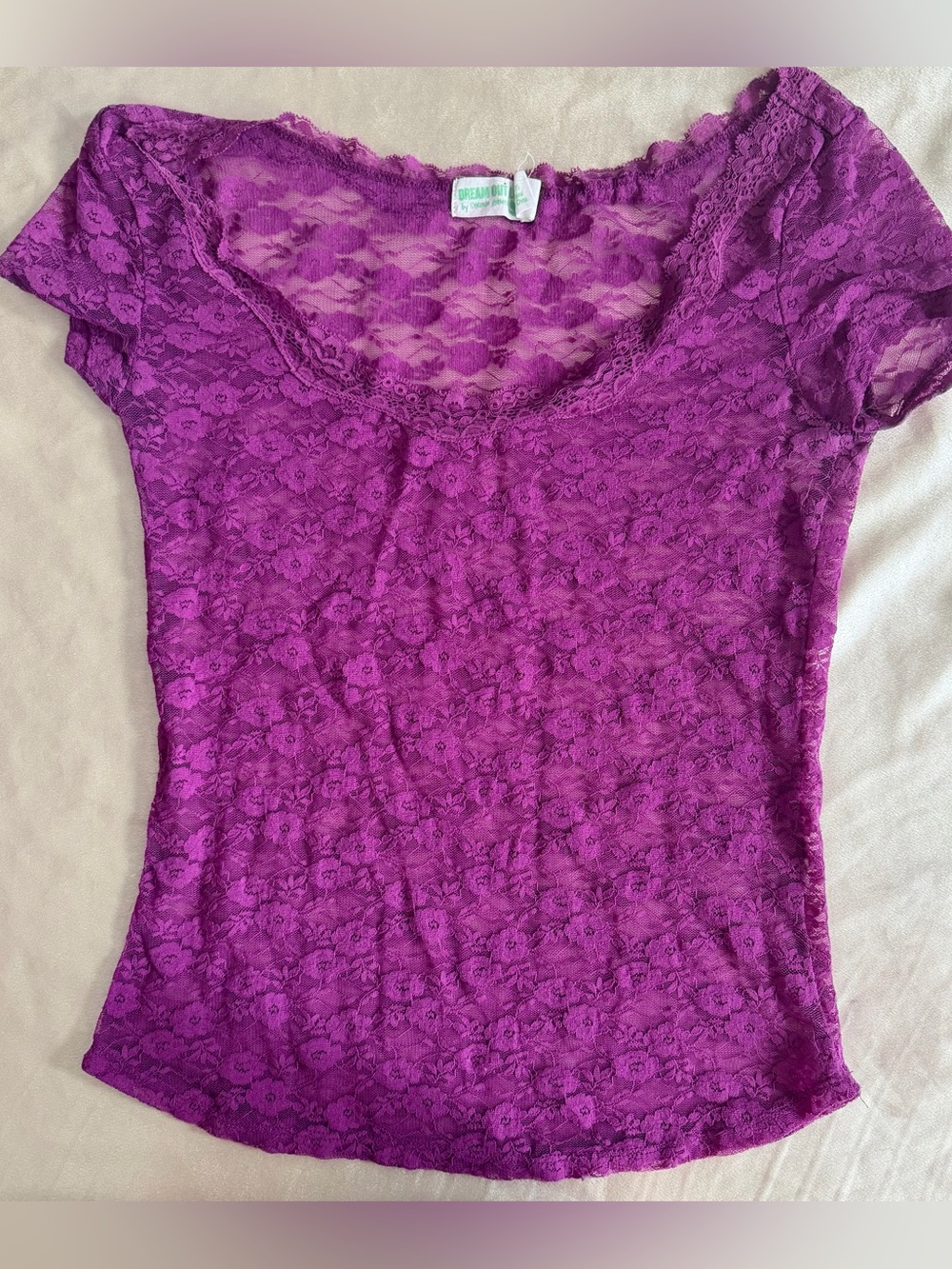 Dream Out Loud by Selena Gomez Purple Lace Baby Tee Y2K Size  Medium
